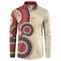Polish Circle Pattern Button Sweatshirt Polska Traditional Pattern