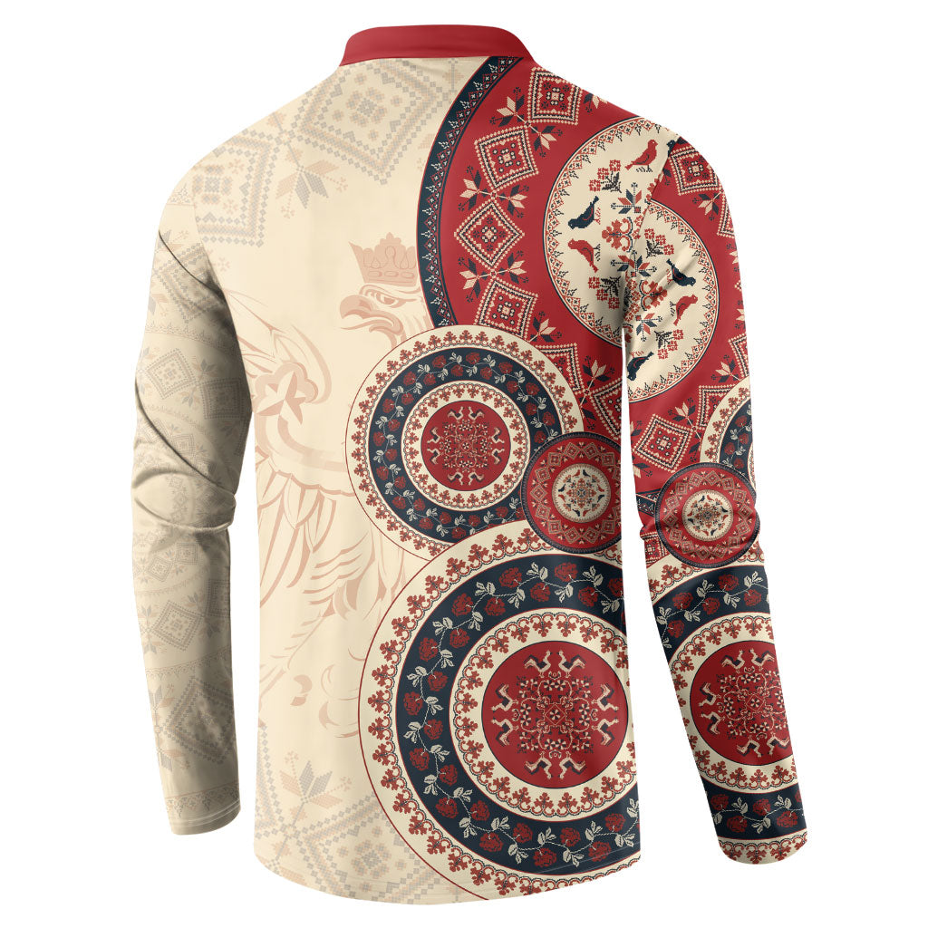 Polish Circle Pattern Button Sweatshirt Polska Traditional Pattern