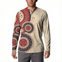 Polish Circle Pattern Button Sweatshirt Polska Traditional Pattern