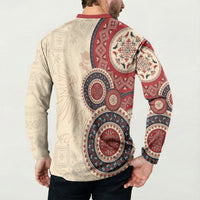 Polish Circle Pattern Button Sweatshirt Polska Traditional Pattern