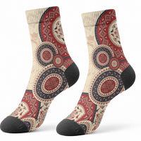 Polish Circle Pattern Crew Socks Polska Traditional Pattern