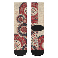 Polish Circle Pattern Crew Socks Polska Traditional Pattern