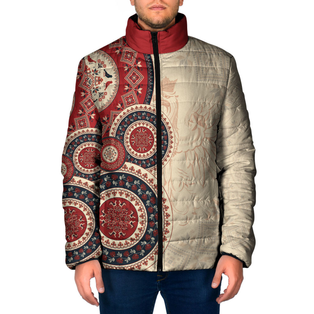 Polish Circle Pattern Padded Jacket Polska Traditional Pattern