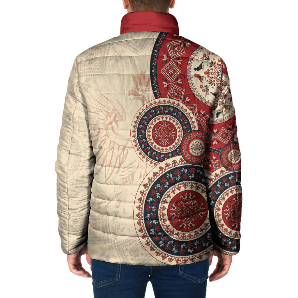 Polish Circle Pattern Padded Jacket Polska Traditional Pattern