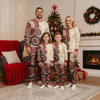 Polish Circle Pattern Christmas Pajama Set Polska Traditional Pattern