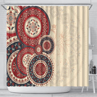 Polish Circle Pattern Shower Curtain Polska Traditional Pattern