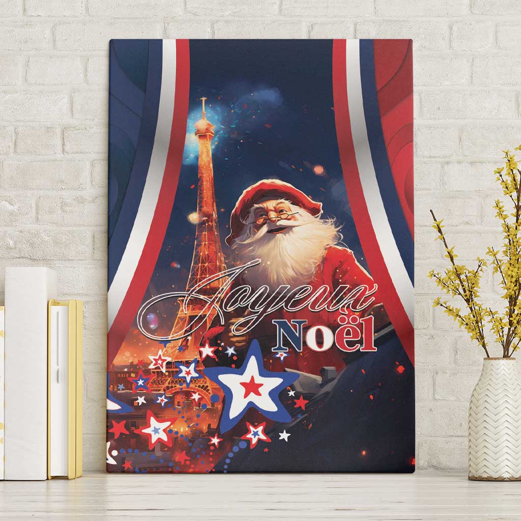 France Christmas Canvas Wall Art Joyeux Noel Santa Claus Eiffel Tower - Wonder Print Shop