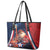 France Christmas Leather Tote Bag Joyeux Noel Santa Claus Eiffel Tower - Wonder Print Shop