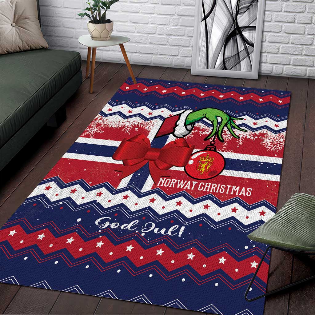 Norway Christmas Area Rug God Jul! Coquette Bow - Wonder Print Shop