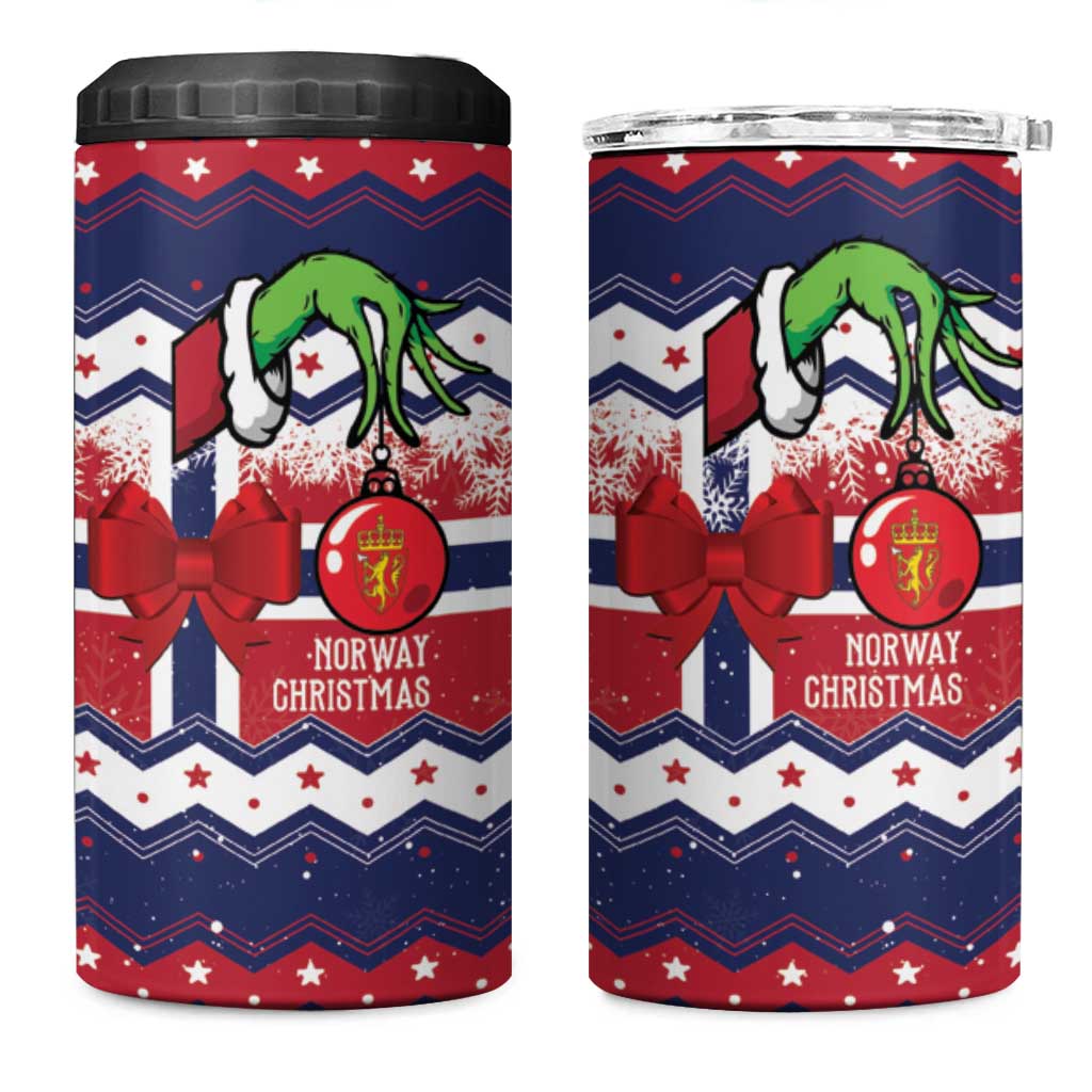 Norway Christmas 4 in 1 Can Cooler Tumbler God Jul! Coquette Bow - Wonder Print Shop