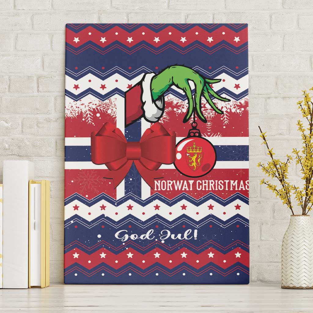 Norway Christmas Canvas Wall Art God Jul! Coquette Bow - Wonder Print Shop