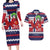 Norway Christmas Couples Matching Long Sleeve Bodycon Dress and Hawaiian Shirt God Jul! Coquette Bow - Wonder Print Shop