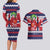 Norway Christmas Couples Matching Long Sleeve Bodycon Dress and Hawaiian Shirt God Jul! Coquette Bow - Wonder Print Shop