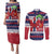 Norway Christmas Couples Matching Puletasi and Long Sleeve Button Shirt God Jul! Coquette Bow - Wonder Print Shop