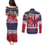 Norway Christmas Couples Matching Puletasi and Long Sleeve Button Shirt God Jul! Coquette Bow - Wonder Print Shop