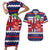 Norway Christmas Couples Matching Short Sleeve Bodycon Dress and Hawaiian Shirt God Jul! Coquette Bow - Wonder Print Shop