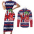 Norway Christmas Couples Matching Short Sleeve Bodycon Dress and Long Sleeve Button Shirt God Jul! Coquette Bow - Wonder Print Shop