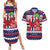 Norway Christmas Couples Matching Summer Maxi Dress and Hawaiian Shirt God Jul! Coquette Bow - Wonder Print Shop