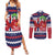 Norway Christmas Couples Matching Summer Maxi Dress and Long Sleeve Button Shirt God Jul! Coquette Bow - Wonder Print Shop