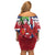 Norway Christmas Family Matching Off Shoulder Short Dress and Hawaiian Shirt God Jul! Coquette Bow - Wonder Print Shop