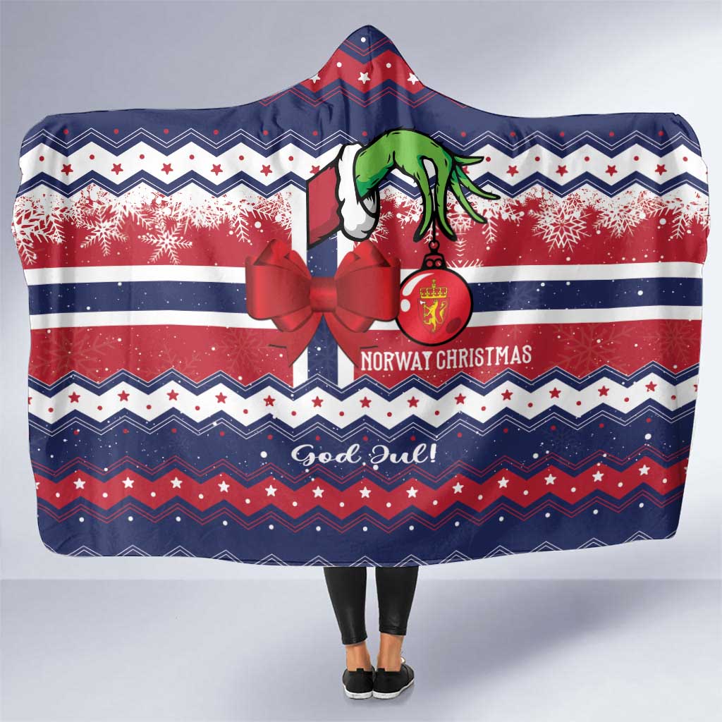 Norway Christmas Hooded Blanket God Jul! Coquette Bow