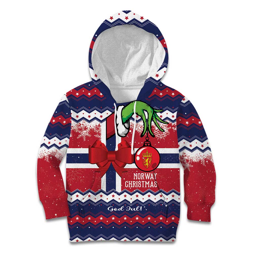 Norway Christmas Kid Hoodie God Jul! Coquette Bow - Wonder Print Shop