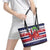 Norway Christmas Leather Tote Bag God Jul! Coquette Bow - Wonder Print Shop