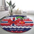 Norway Christmas Round Carpet God Jul! Coquette Bow