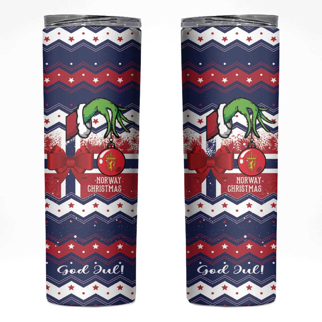 Norway Christmas Skinny Tumbler God Jul! Coquette Bow - Wonder Print Shop