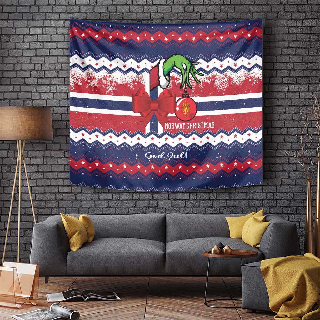 Norway Christmas Tapestry God Jul! Coquette Bow