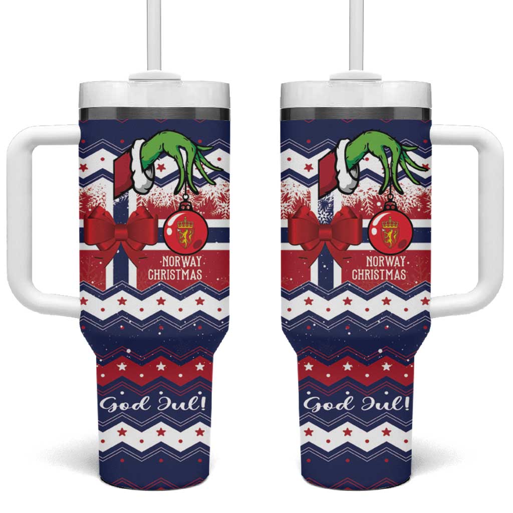 Norway Christmas Tumbler With Handle God Jul! Coquette Bow - Wonder Print Shop