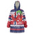 Norway Christmas Wearable Blanket Hoodie God Jul! Coquette Bow