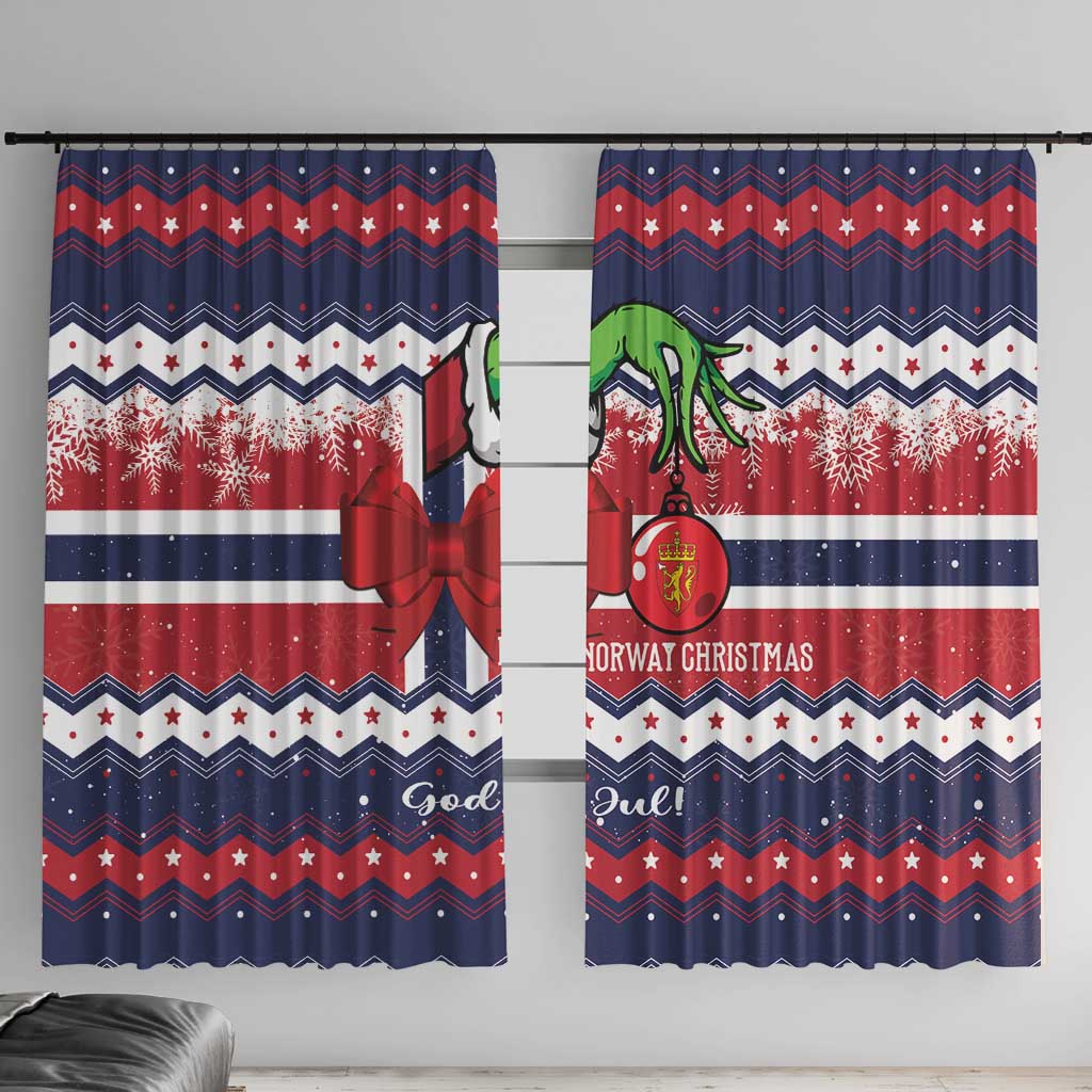 Norway Christmas Window Curtain God Jul! Coquette Bow - Wonder Print Shop