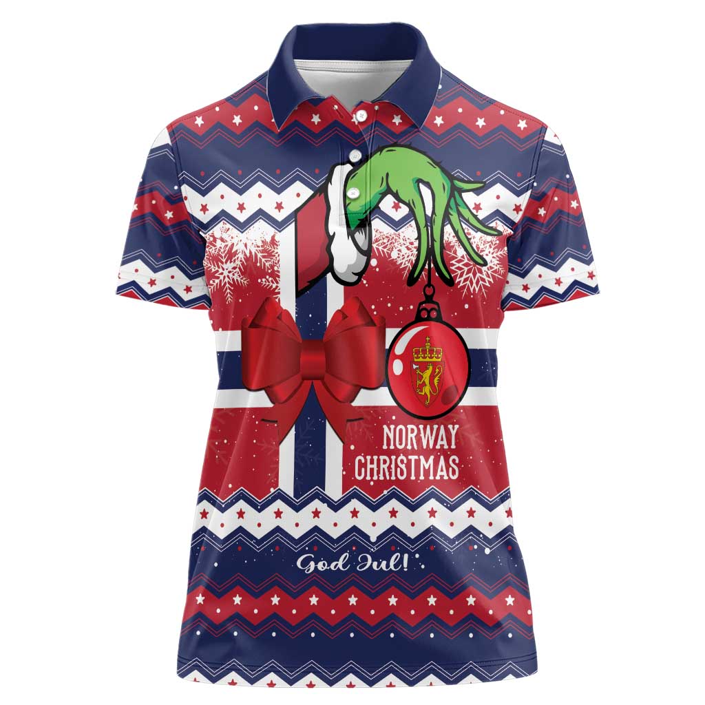 Norway Christmas Women Polo Shirt God Jul! Coquette Bow - Wonder Print Shop