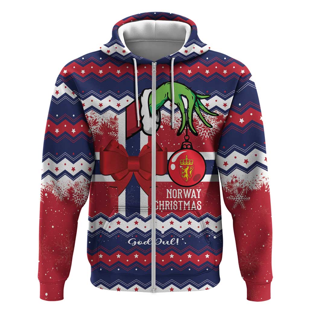 Norway Christmas Zip Hoodie God Jul! Coquette Bow - Wonder Print Shop