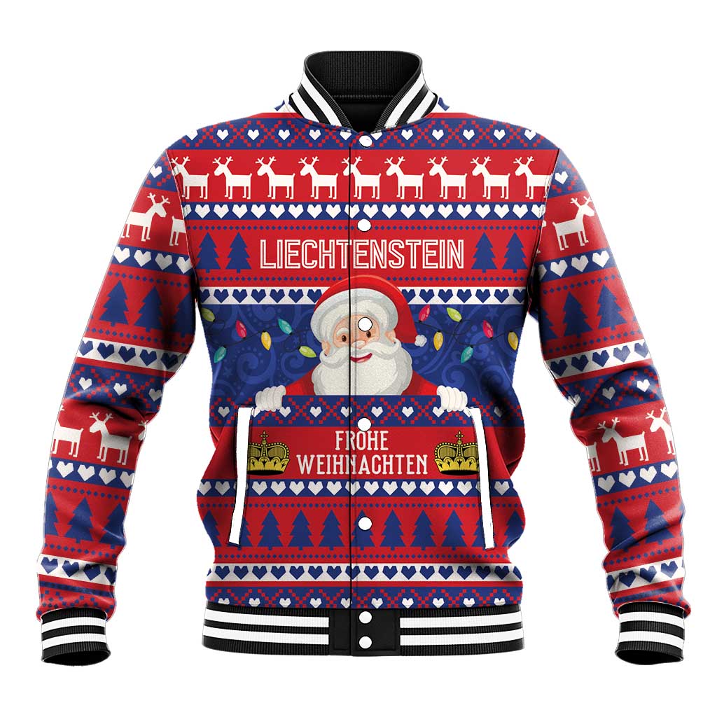 Liechtenstein Christmas Baseball Jacket Frohe Weihnachten Der Weihnachtsmann - Wonder Print Shop