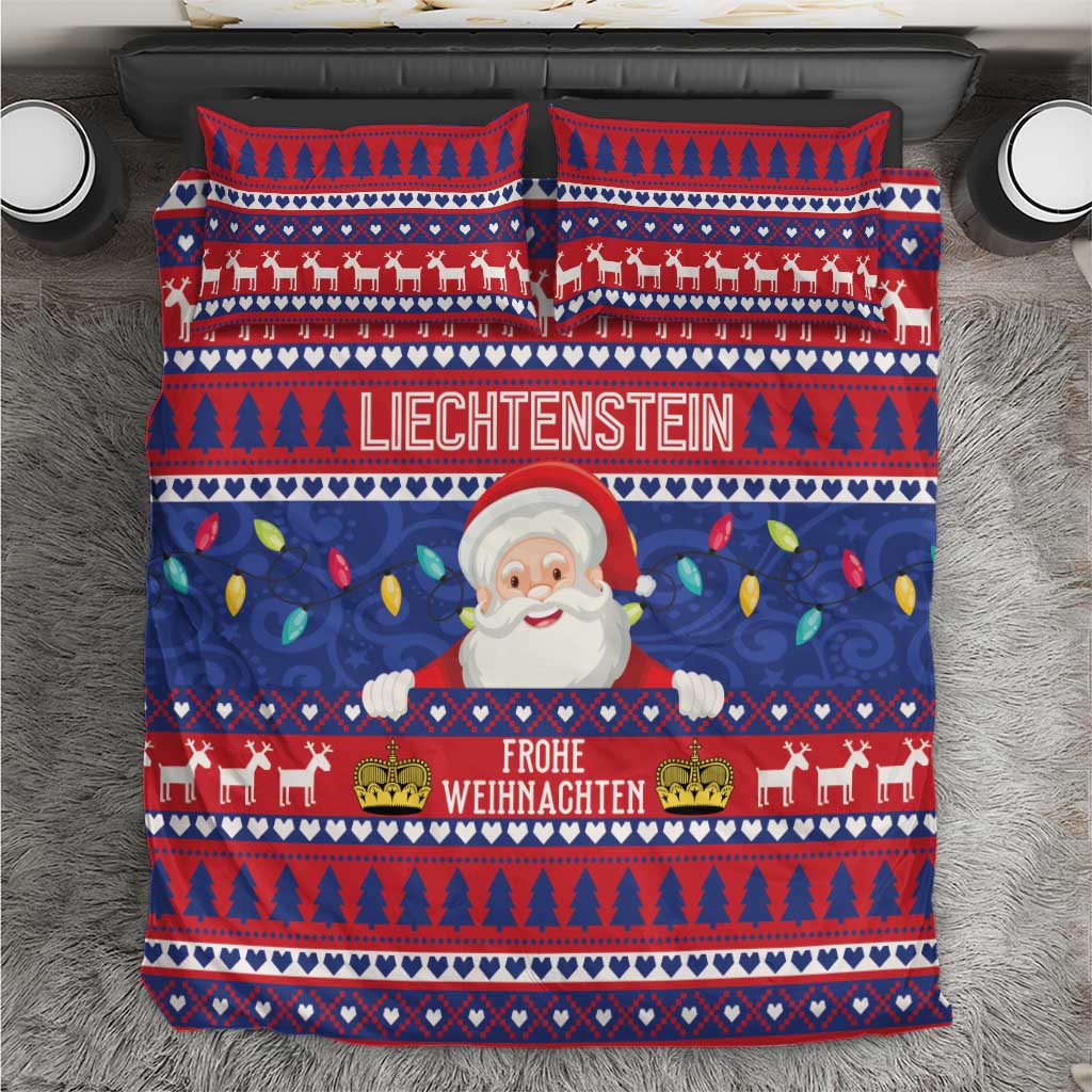 Liechtenstein Christmas Bedding Set Frohe Weihnachten Der Weihnachtsmann - Wonder Print Shop