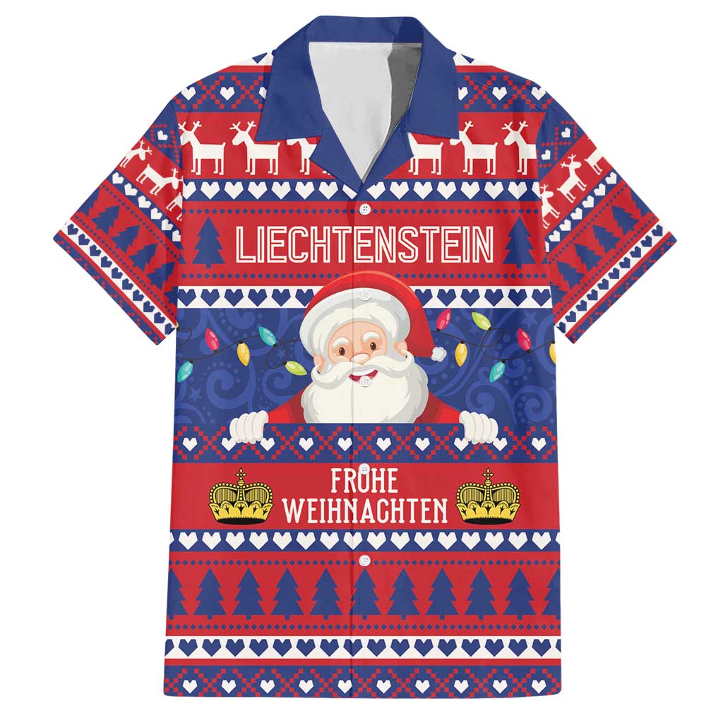 Liechtenstein Christmas Hawaiian Shirt Frohe Weihnachten Der Weihnachtsmann - Wonder Print Shop