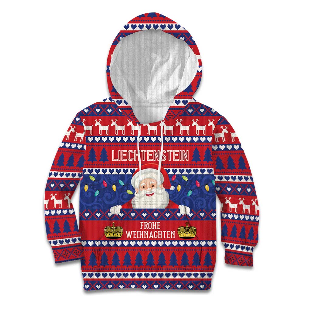 Liechtenstein Christmas Kid Hoodie Frohe Weihnachten Der Weihnachtsmann - Wonder Print Shop