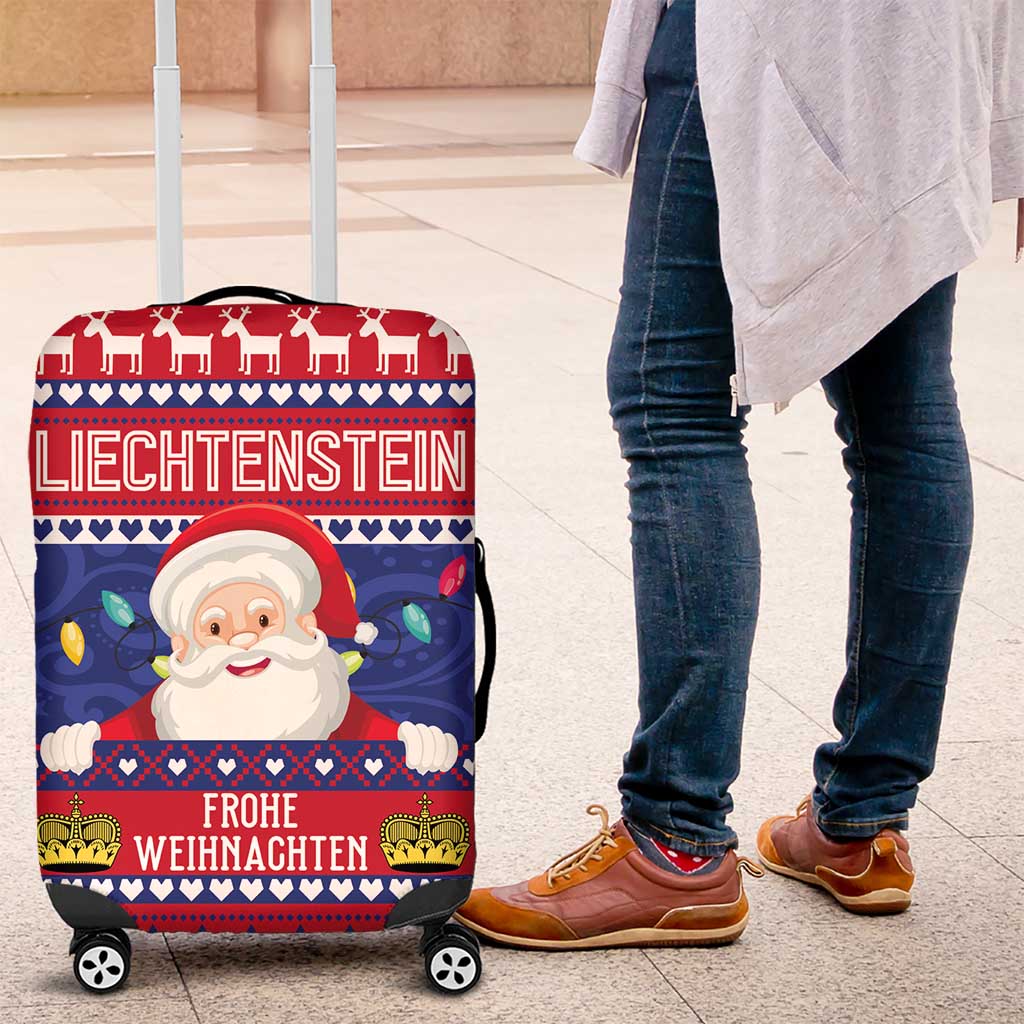 Liechtenstein Christmas Luggage Cover Frohe Weihnachten Der Weihnachtsmann - Wonder Print Shop