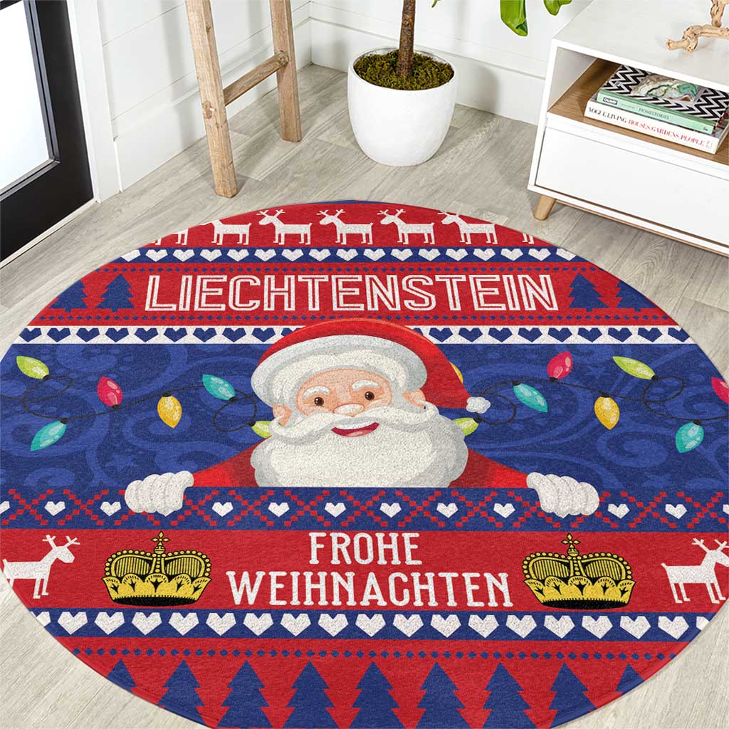 Liechtenstein Christmas Round Carpet Frohe Weihnachten Der Weihnachtsmann