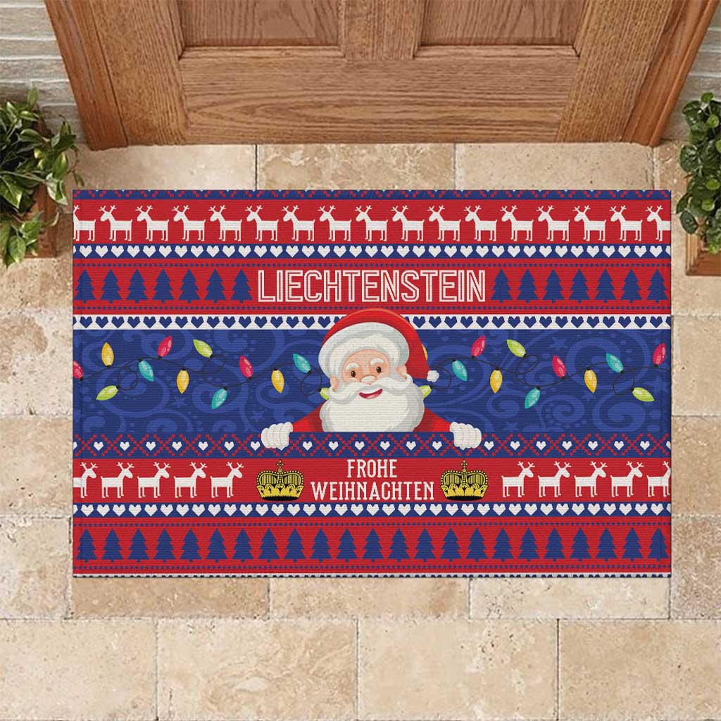 Liechtenstein Christmas Rubber Doormat Frohe Weihnachten Der Weihnachtsmann - Wonder Print Shop