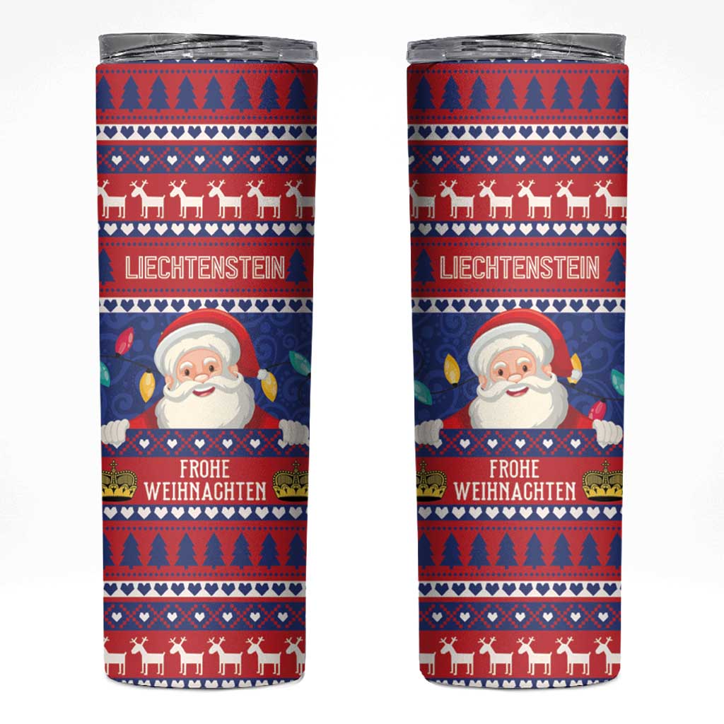 Liechtenstein Christmas Skinny Tumbler Frohe Weihnachten Der Weihnachtsmann - Wonder Print Shop