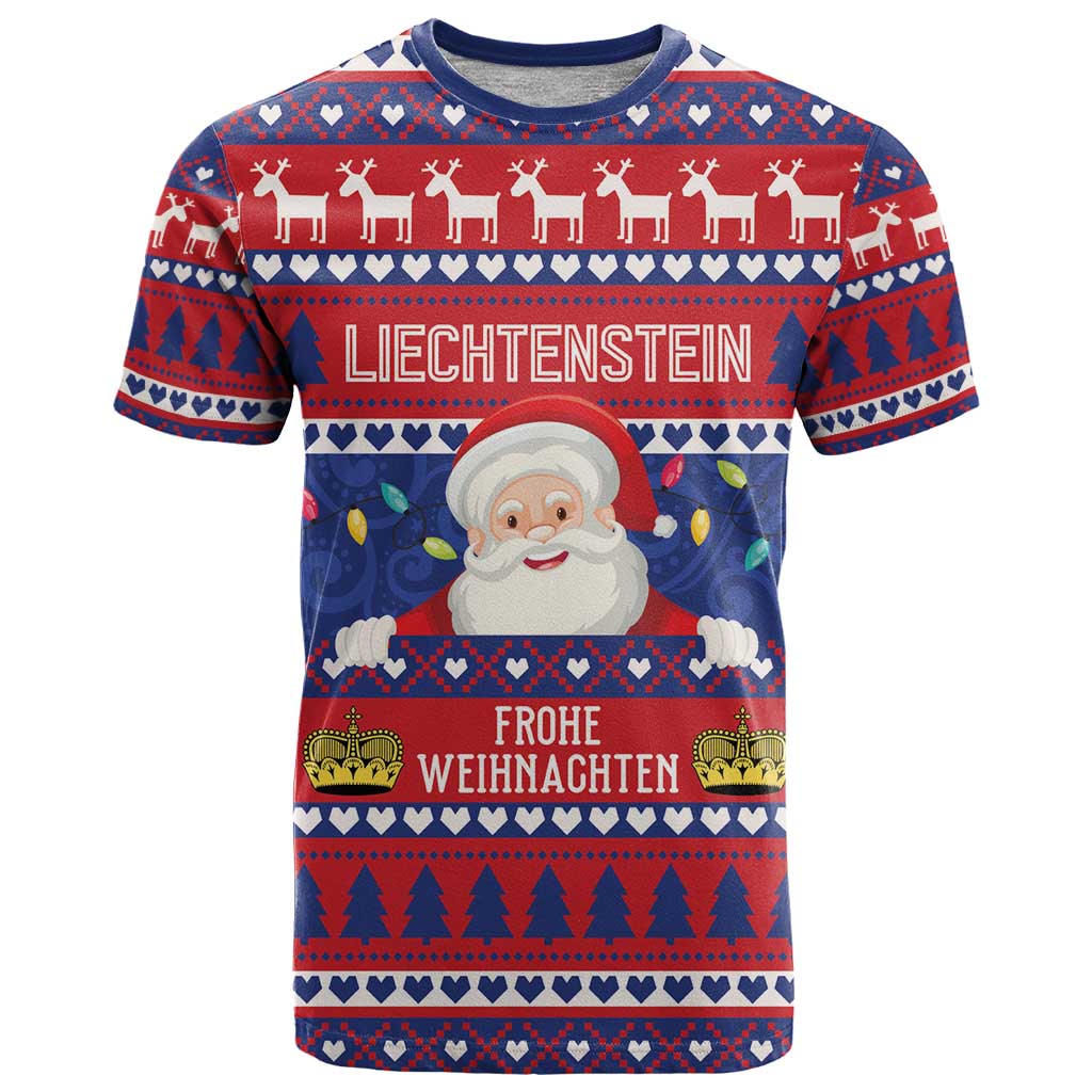 Liechtenstein Christmas T Shirt Frohe Weihnachten Der Weihnachtsmann - Wonder Print Shop