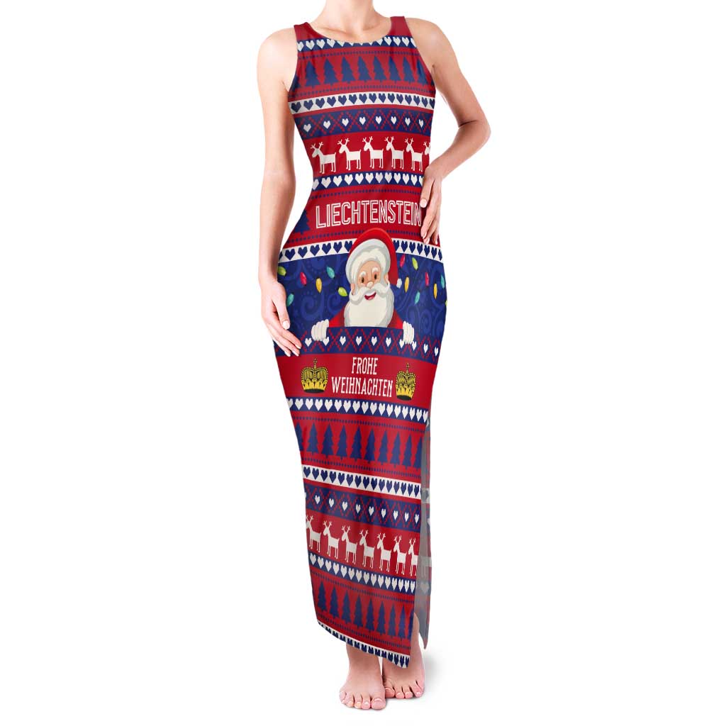 Liechtenstein Christmas Tank Maxi Dress Frohe Weihnachten Der Weihnachtsmann - Wonder Print Shop