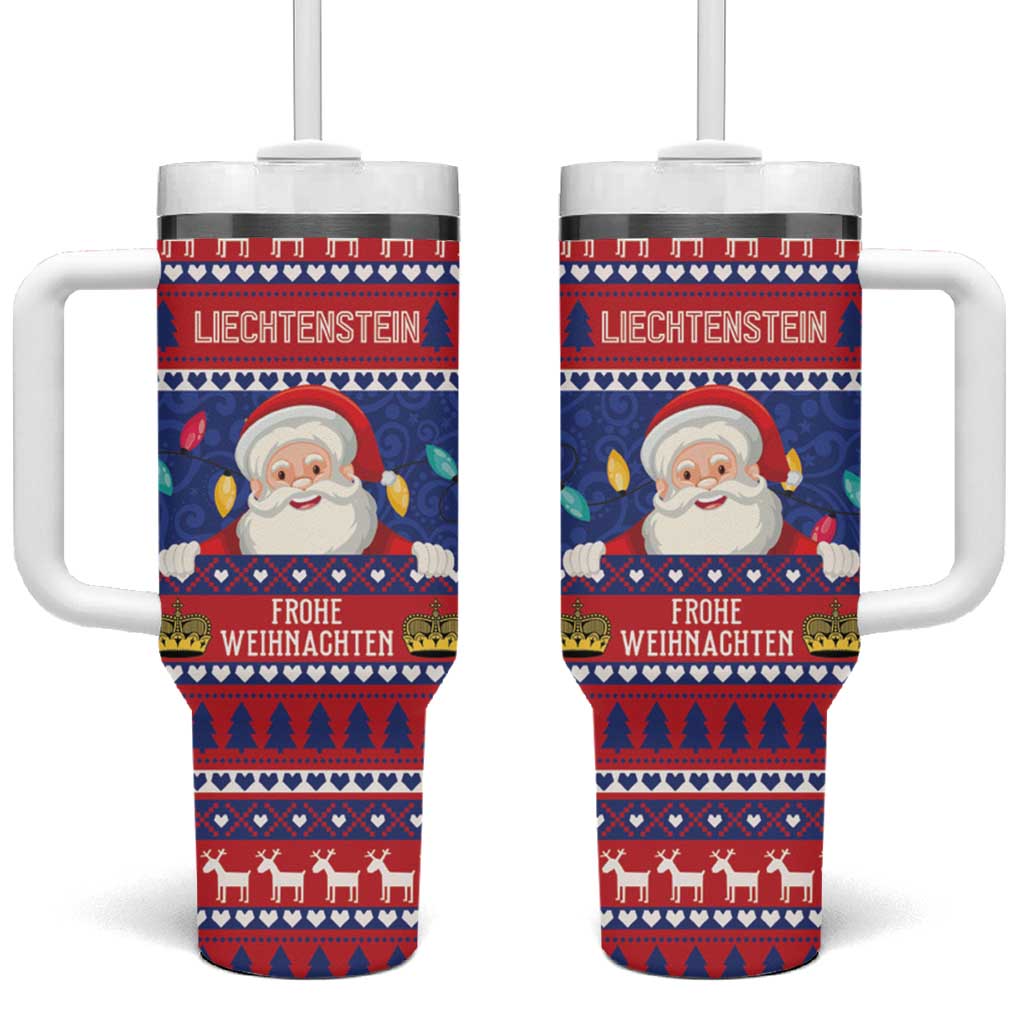 Liechtenstein Christmas Tumbler With Handle Frohe Weihnachten Der Weihnachtsmann - Wonder Print Shop