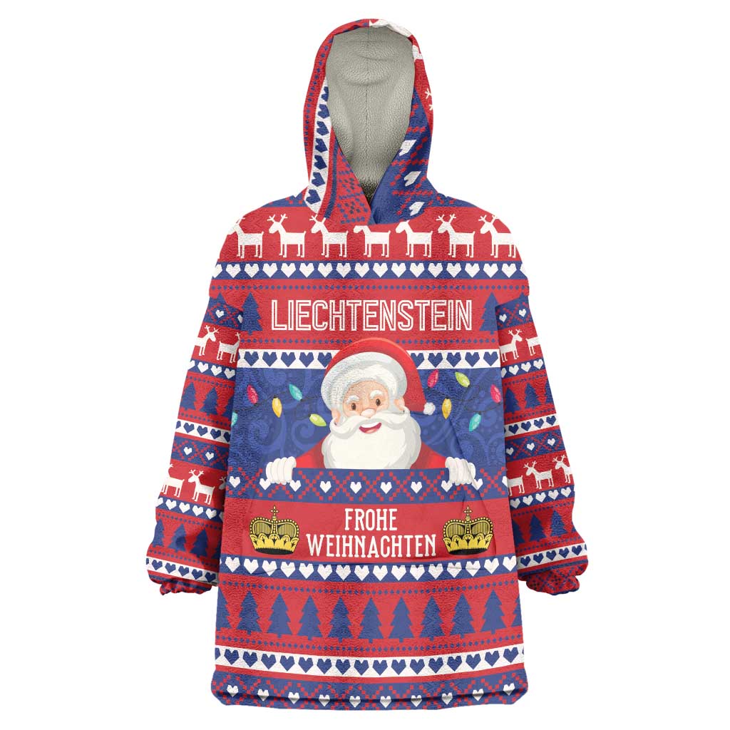 Liechtenstein Christmas Wearable Blanket Hoodie Frohe Weihnachten Der Weihnachtsmann