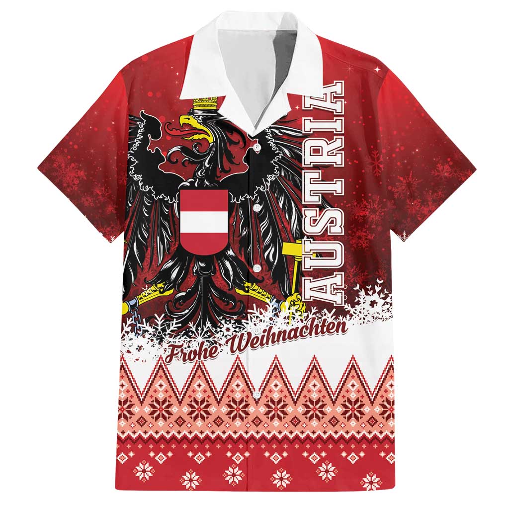 Personalized Austria Christmas Eagle Hawaiian Shirt Frohe Weihnachten - Wonder Print Shop