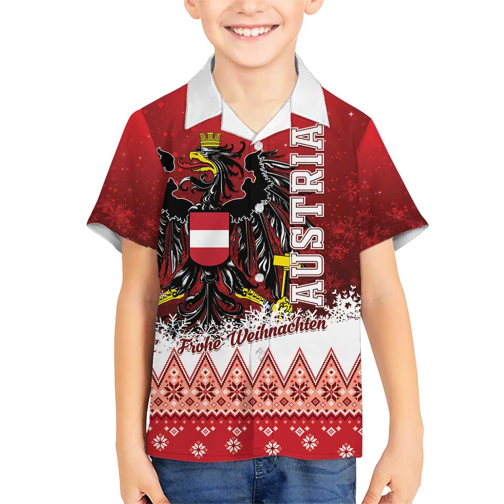 Personalized Austria Christmas Eagle Kid Hawaiian Shirt Frohe Weihnachten - Wonder Print Shop