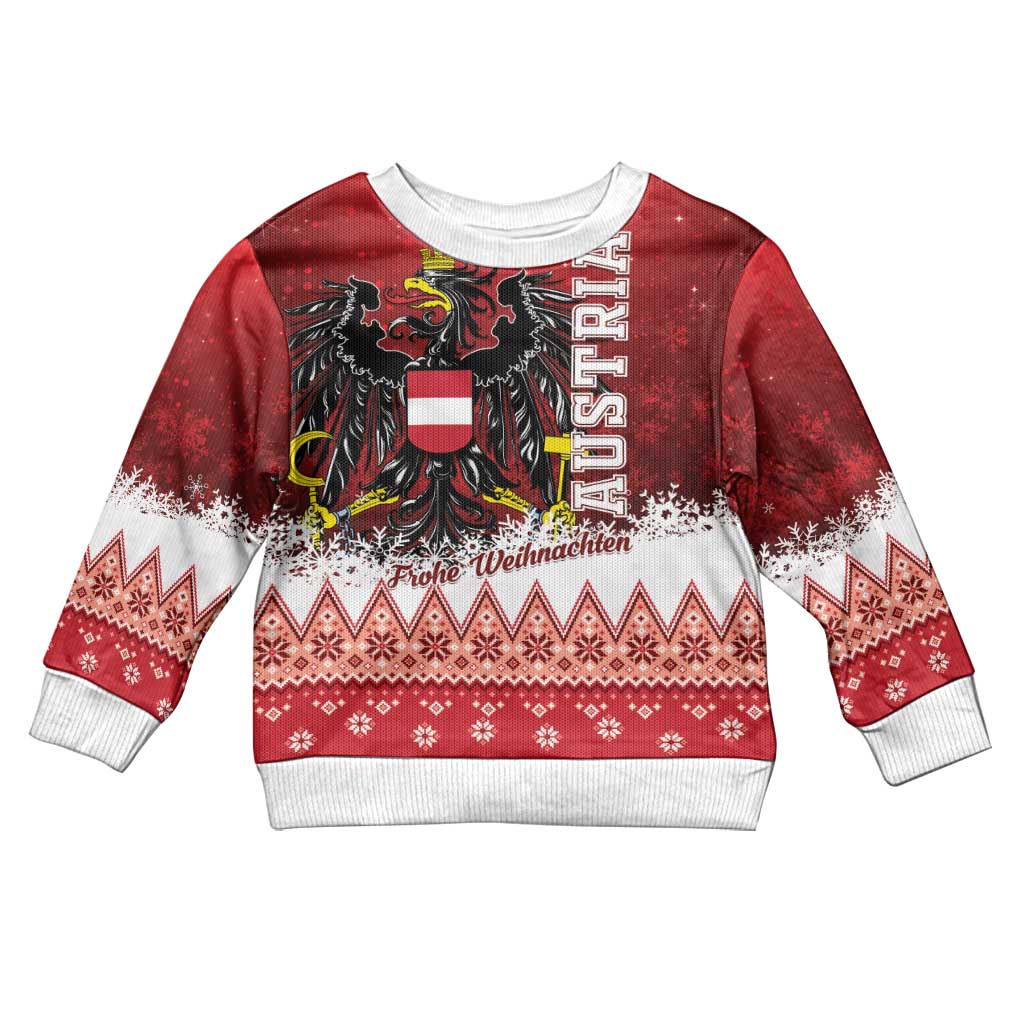 Austria Christmas Eagle Kid Ugly Christmas Sweater Frohe Weihnachten - Wonder Print Shop